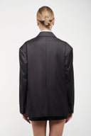 Double-Breasted Pinstripe Blazer