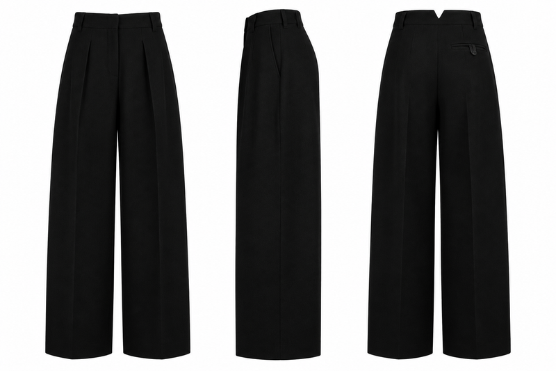 Wool Oval-Leg Trousers