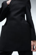 High-Collar Wrap Blazer - Black