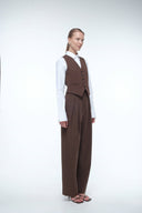 Tailored Suit Trousers - Brown