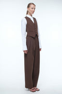 Tailored Suit Trousers - Brown