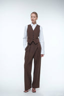 Tailored Suit Trousers - Brown