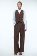 Tailored Suit Trousers - Brown