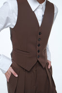 Tailored Suit Vest - Brown