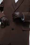 Oversized Tailored Suit Blazer - Brown