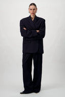 Oversized Tailored Suit Blazer - Navy