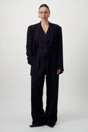 Oversized Tailored Suit Blazer - Navy