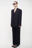 Oversized Tailored Suit Blazer - Navy