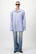 Boyfriend Striped Shirt - Light Blue