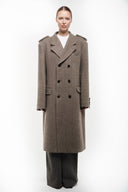 Herringbone Oversized Wool Coat