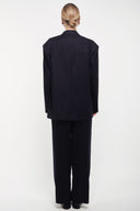 Oversized Tailored Suit Blazer - Navy