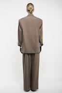 Oversized Tailored Suit Blazer - Khaki