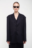 Oversized Tailored Suit Blazer - Navy