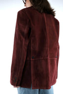 Suede Blazer - Dark Red