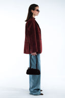 Suede Blazer - Dark Red