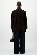 Suede Blazer - Dark Brown