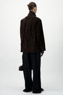Suede Blazer - Dark Brown