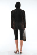 Suede Blazer - Dark Brown