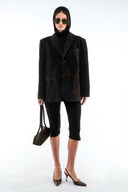 Suede Blazer - Dark Brown