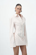 Corset Shirt Dress - Blush Pink