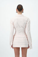 Corset Shirt Dress - Blush Pink