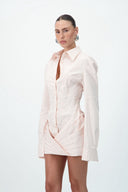 Corset Shirt Dress - Blush Pink