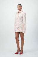 Corset Shirt Dress - Blush Pink