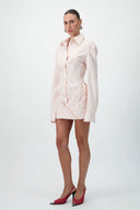 Corset Shirt Dress - Blush Pink