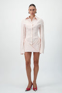 Corset Shirt Dress - Blush Pink