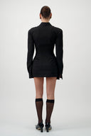 Corset Shirt Dress - Black