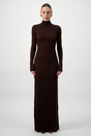 Sculpted Maxi Dress - Brown