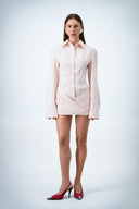 Corset Shirt Dress - Blush Pink