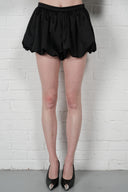 Satin Balloon Mini Skirt - Black