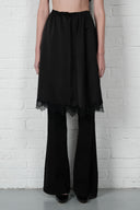 Satin Midi Skirt - Black