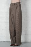 Checked Pleated Trousers