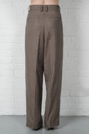Checked Pleated Trousers