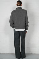 Straight-Leg Pinstripe Trousers - Grey