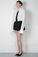 Satin Balloon Mini Skirt - Black