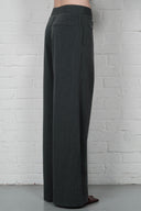 Straight-Leg Pinstripe Trousers - Grey
