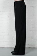 Straight-Leg Pinstripe Trousers - Black