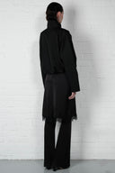 Satin Midi Skirt - Black