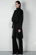 Satin Midi Skirt - Black