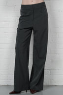 Straight-Leg Pinstripe Trousers - Grey