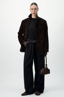 Suede Blazer - Dark Brown