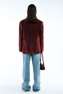 Suede Blazer - Dark Red
