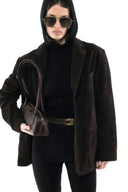Suede Blazer - Dark Brown