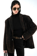 Suede Blazer - Dark Brown
