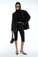 Suede Blazer - Dark Brown