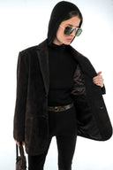 Suede Blazer - Dark Brown