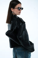 Shoulder leather bag - Black